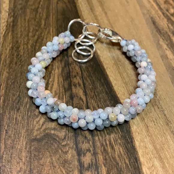 crocheted Morganite bracelet - Picture 5 of 8